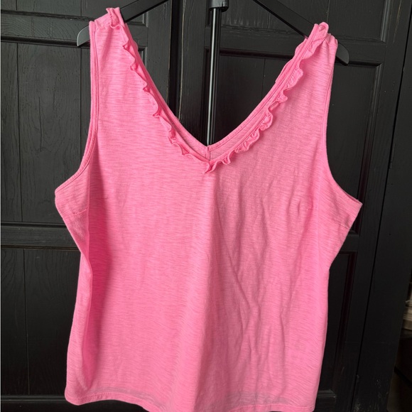 Lilly Pulitzer Tops - Lilly Pulitzer Pink Ruffled Tank Top